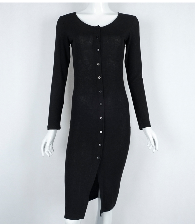 -2016-Brand-Women-Winter-Dress-Tunic-Midi-Office-Robe-Black-Long-Sleeve-Bodycon-Button-Casual-Cardig-32741446259
