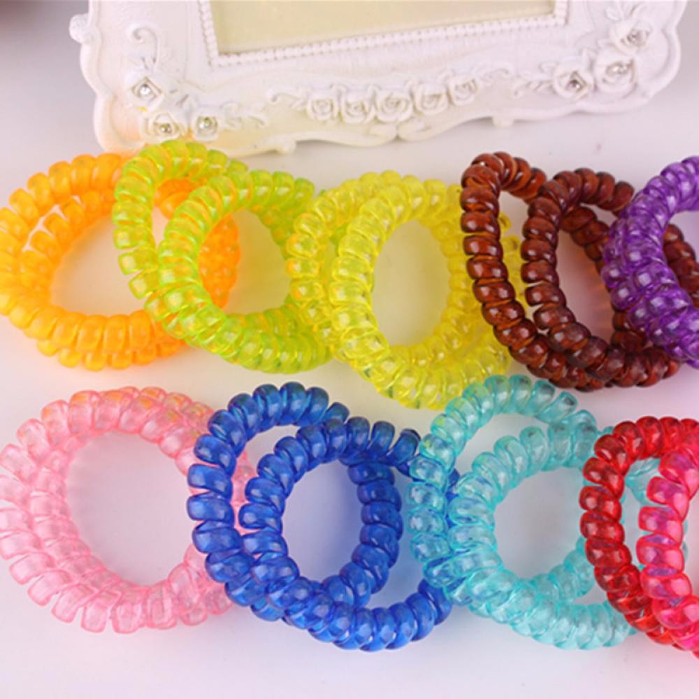 10-PCSlot-Women-Girls-Ladies-Hair-Bands-Black-Colorful-Elastic-Rubber-Telephone-Wire-Style-Hair-Ties-32763573168