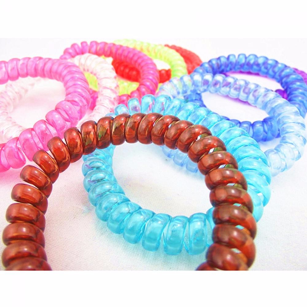 10-PCSlot-Women-Girls-Ladies-Hair-Bands-Black-Colorful-Elastic-Rubber-Telephone-Wire-Style-Hair-Ties-32763573168