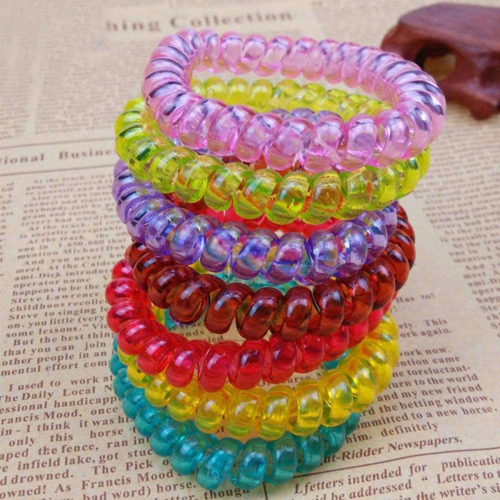 10-PCSlot-Women-Girls-Ladies-Hair-Bands-Black-Colorful-Elastic-Rubber-Telephone-Wire-Style-Hair-Ties-32763573168