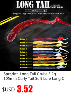 12pcslot-Afishlure-curly-tail-soft-worm-45mm-12g-artificial-Panfish-Crappie-Bream-Trout-crankbait-so-32718722334