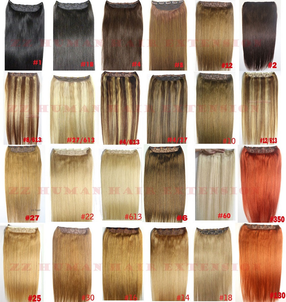 16quot-32quot-1pcs-Set-Single-Hairpieces-100-Brazilian-Remy-Hair-Clips-Inon-Human-Hair-Extensions-Do-888310719