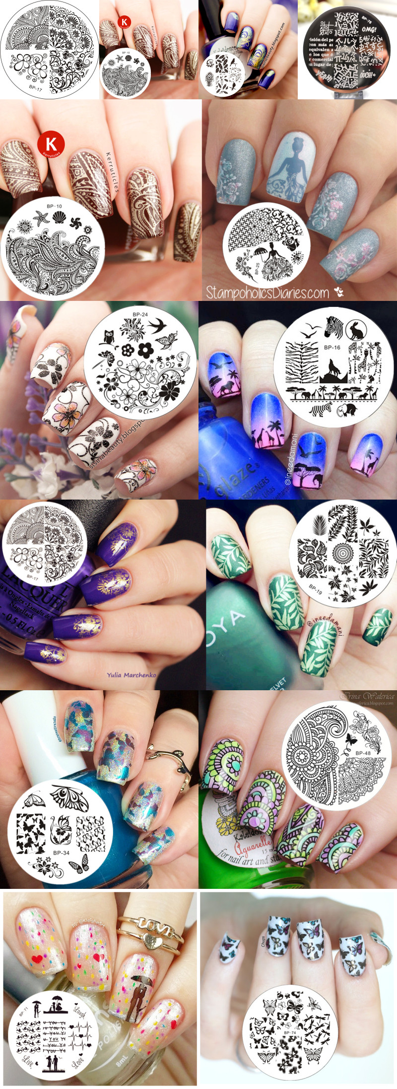 1pc-31-Designs-Available-Born-Pretty-Stamping-Plate--Lace-Starfish-amp-Shell-Negative-Space-Leaves-F-32684979528