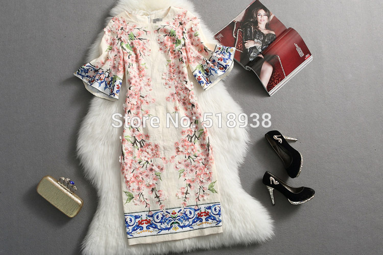 2014-new-spring-women-flare-sleeves-appliques-flowers-patterns-printed-runway-jacquard-dress-luxury--32249903059