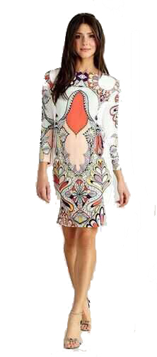 2015-Autumn-Runway-Dress-Women39s-High-Quality-34-Sleeve-Colorful-Abstract-Printed-Knee-Length-Jerse-32391933163
