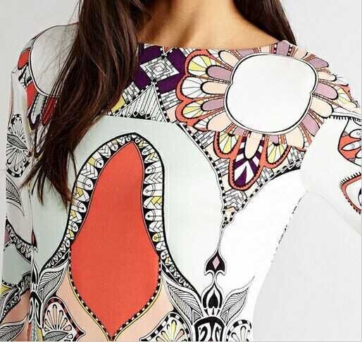 2015-Autumn-Runway-Dress-Women39s-High-Quality-34-Sleeve-Colorful-Abstract-Printed-Knee-Length-Jerse-32391933163