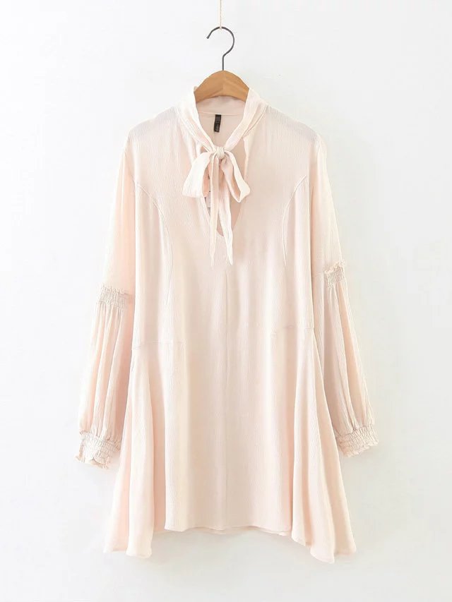 2016-new-women39s-clothing-dress-lantern-sleeve-elegant-mini-dresses-pleated-sweet-boho-style-short--32747175192