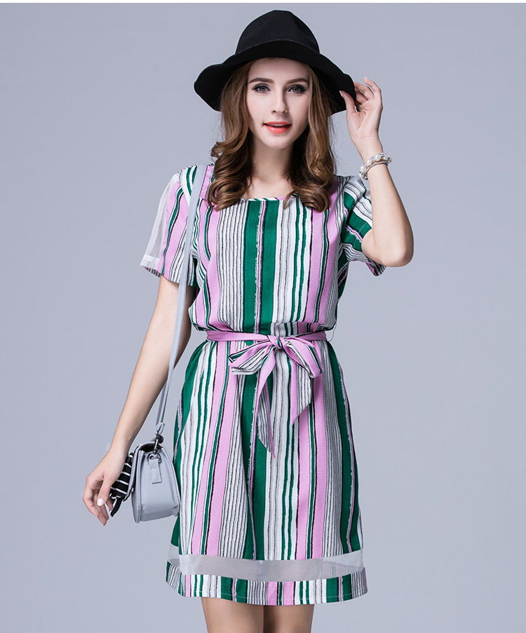 2016-summer-style-professional-plus-sizes-women39s-dress-high-quality-fashion-stripe-lacing-waist-dr-32685595679
