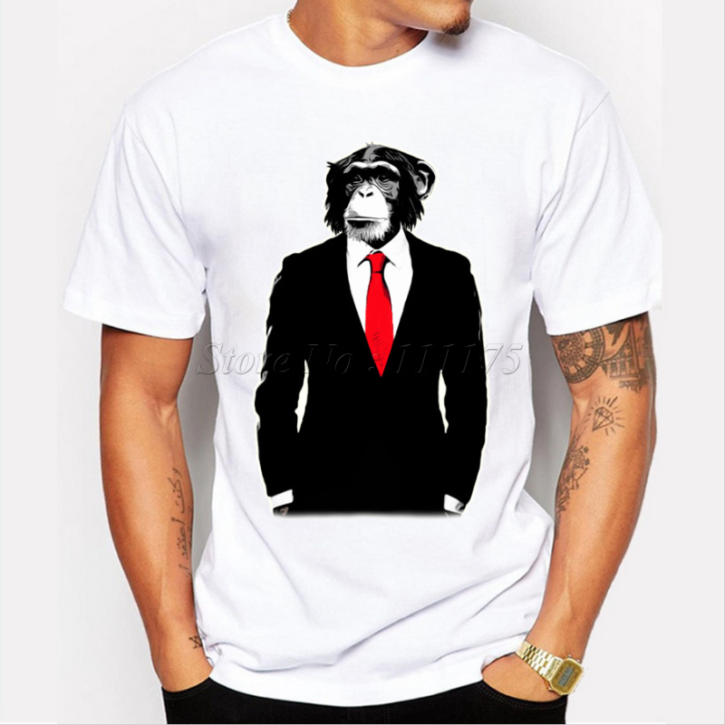 2017-Cool-Men-Funny-Domesticated-Monkey-Design-T-shirt-Novelty-Tops-customize-Printed-Short-Sleeve-T-32456126966