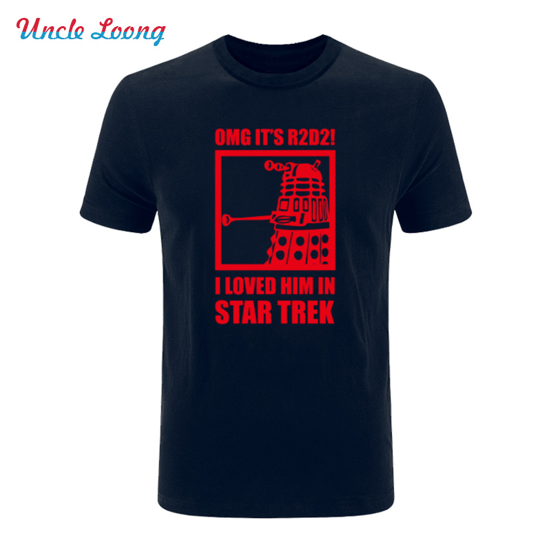 2017-Fashion-Mens-OMG-It39s-R2D2-T-Shirt-Men-R2D2-Dalek-Star-Wars-Dr-Who-Trek-Funny-Printed-O-Neck-T-32772361259