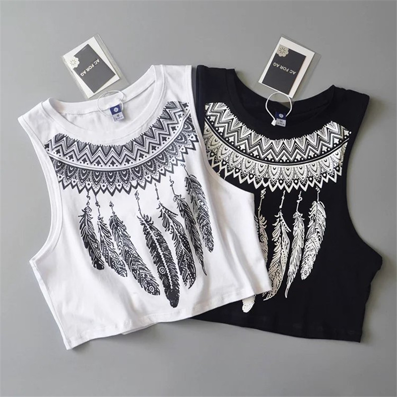 2017-New-Fashion-Women-Sleeveless-Bustier-cool-feather-Print-Crop-Top-Summer-Casual-Women-white-cott-32796875572