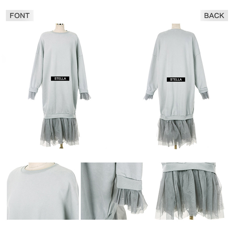 2017-New-Solid-Color-O-Neck-Cotton-Long-Dress-Trumpet-Dress-Long-Sleeve-Mesh-Splicing-Dress-32792150295