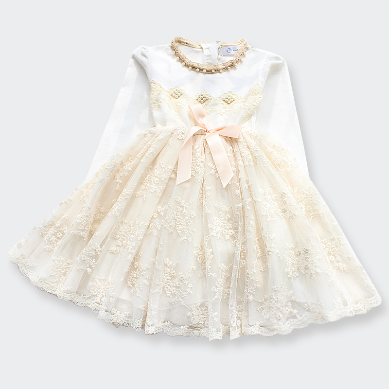 2017-New-Spring-Korean-Style-Girls-Dress-Cute-Pears-BowKnot-Lace-Longsleeves-Princess-Dress-For-Wedd-32623840958