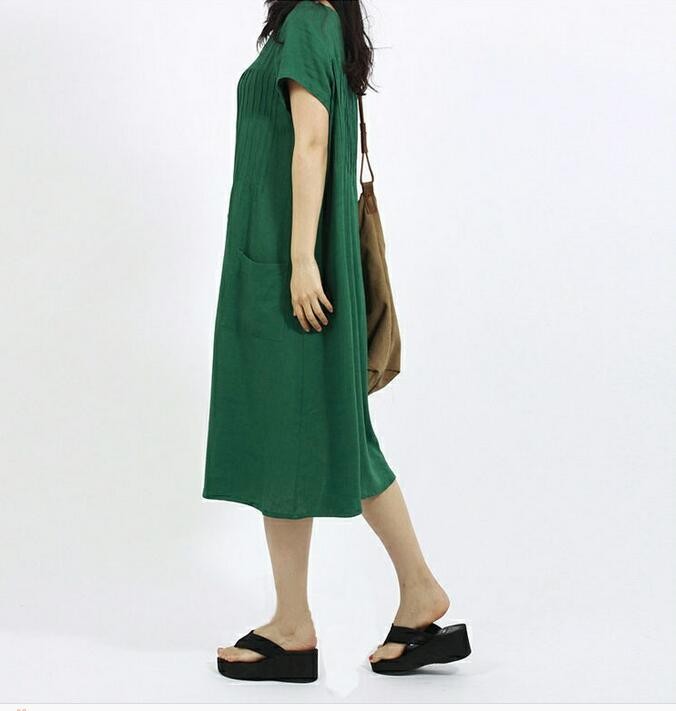 2017-New-summer-dress-loose-plus-size-Vintage-Style-Cotton-Linen-Fold-women-Dress-Vestidos-Robe-32695339996