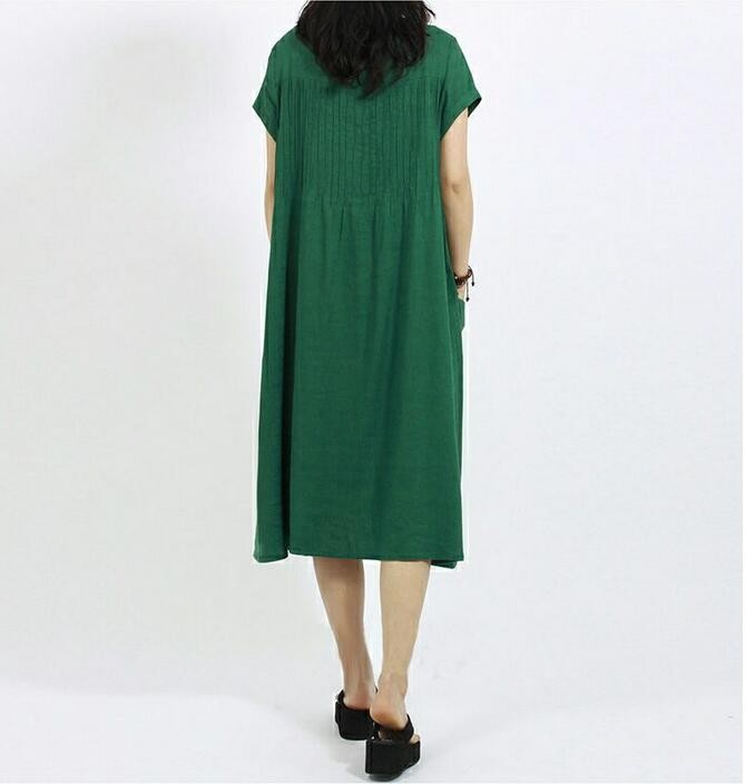 2017-New-summer-dress-loose-plus-size-Vintage-Style-Cotton-Linen-Fold-women-Dress-Vestidos-Robe-32695339996