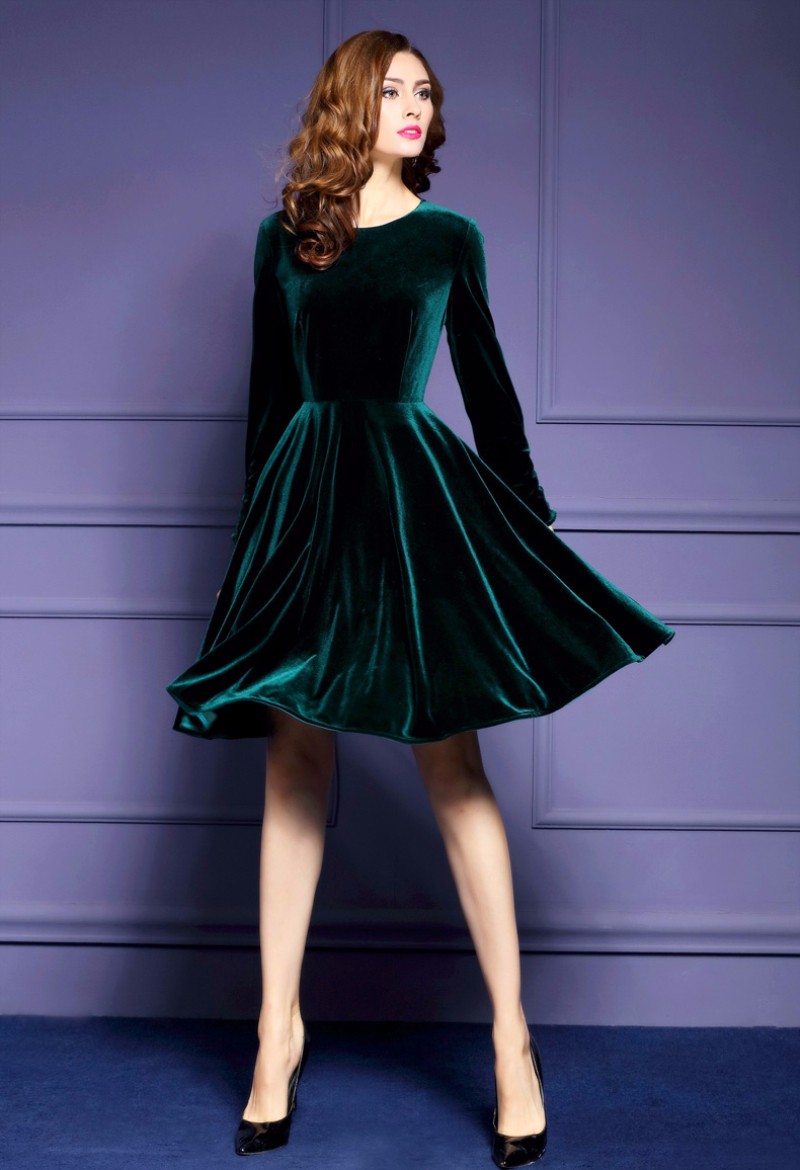2017-Plus-Size-Womens-Velvet-Dresses-Winter-Dark-Green-Women-Evening-Party-Dress-Elegant-A-Line-Robe-32771406448