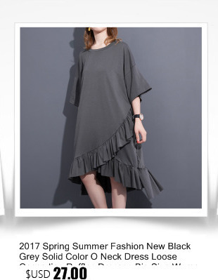 2017-Spring-Summer-Fashion-New-Black-Grey-Solid-Color-O-Neck-Dress-Loose-Cascading-Ruffles-Dresses-B-32801452725