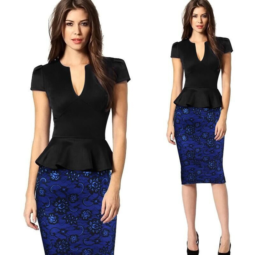 2017-Summer-Elegant-Women-Business-Dress-Fake-two-pieces-Contrast-Color-Patchwork-Bodycon-Sheath-Pen-32703340414