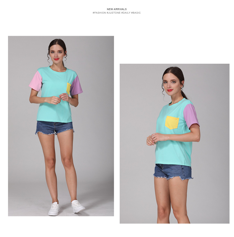 2017-Summer-Style-Fashion-Women-Harajuku-Patchwork-T-Shirts-Kawaii-Casual-Cotton-Spell-Color-Patchwo-32689316533