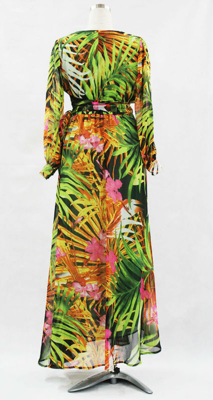 2017-spring-women39s-chiffon-dresses-Bohemia-Pul-size-M-7XL-V-Neck-beach-long-sleeve-Printed-long-Dr-32634480378