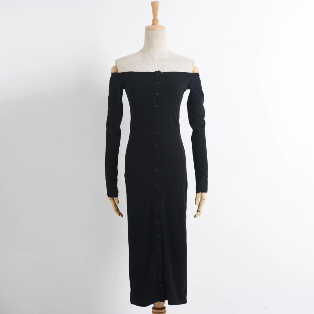 2018-Autumn-Dress-Women-Front-Button-Sexy-Off-Shoulder-Knee-Length-Long-Sleeve-Knit-Bodycon-Dresses--32754640023