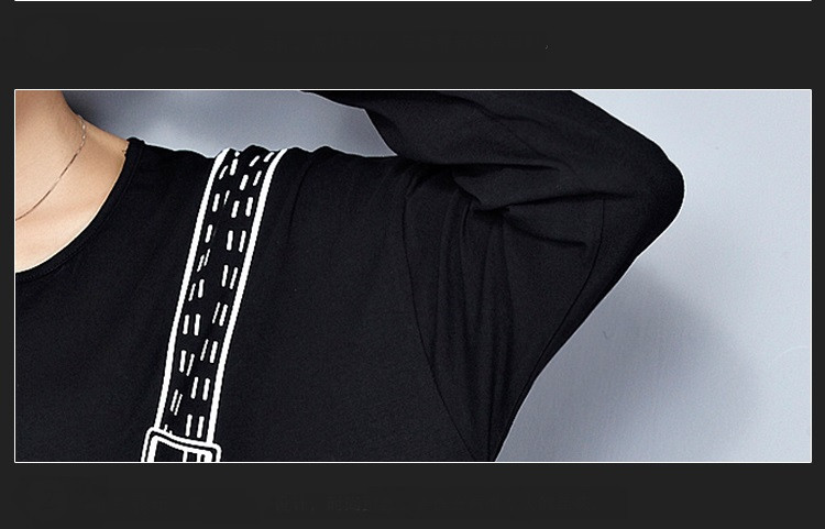 2018-European-Style-Women-Fashion-Mini-Dress-Braces-Pattern-Black-Irregular-One-Piece-T-Shirt-Dress--32708284834