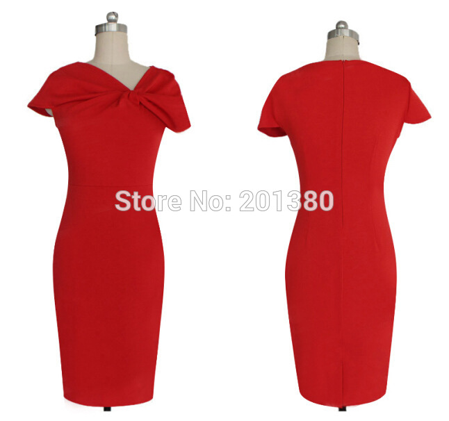 2018-Fashion-Solid-Summer-plus-size-Women-Dress-Slim-Work-Slim-One-piece--32715425366