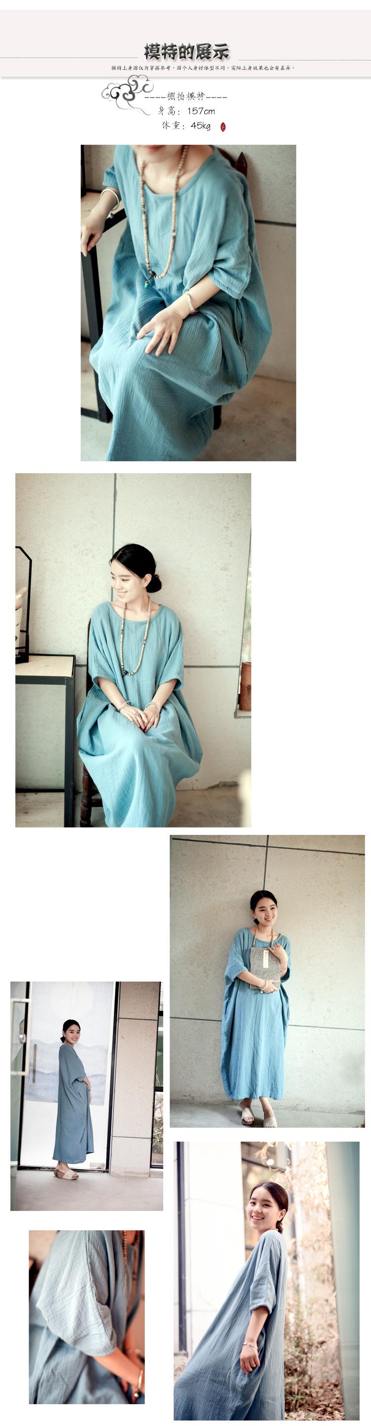 2018-New-Summer-Style-Women-Casual-Maxi-Dress-Cotton-Linen-Batwing-Sleeve-Loose-Plus-Size-Robe-Half--32374026851