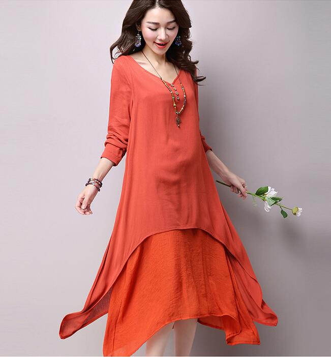 2018-Spring-Autumn-Vintage-Cotton-Linen-Women-Dress-Loose-large-size-Office-Dress-Vestidos-Elbise-Dr-32742749933
