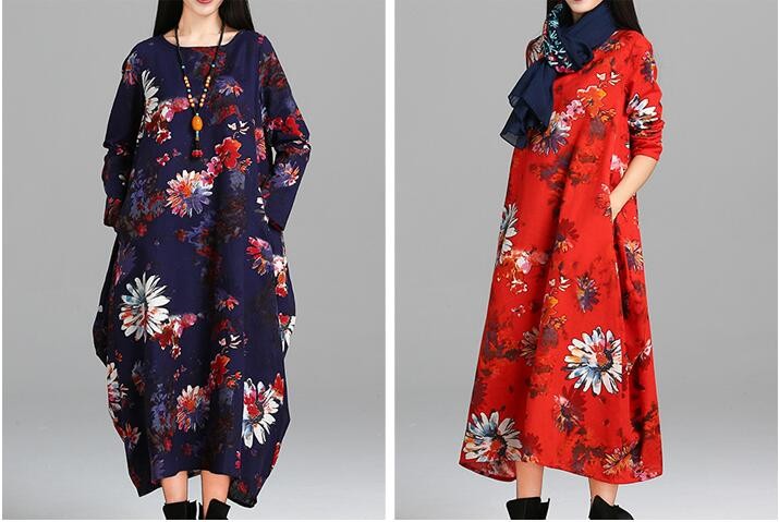 2018-Spring-Autumn-Vintage-Cotton-Linen-Women-Dress-large-size-Loose-Casual-Long-Dress-Vestidos-Robe-32730580589