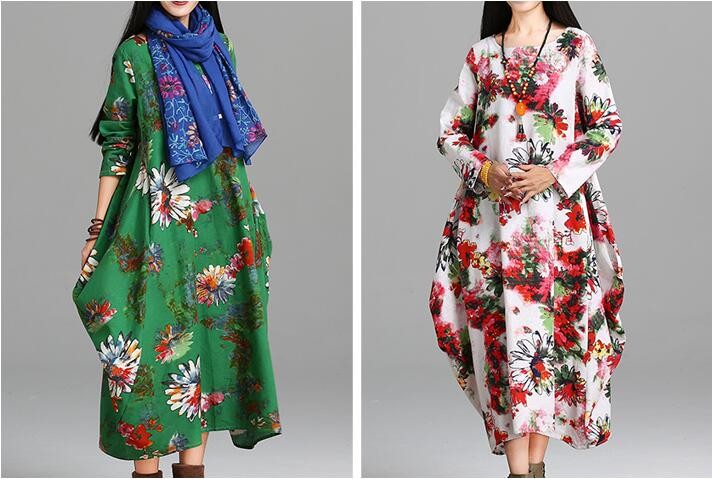 2018-Spring-Autumn-Vintage-Cotton-Linen-Women-Dress-large-size-Loose-Casual-Long-Dress-Vestidos-Robe-32730580589