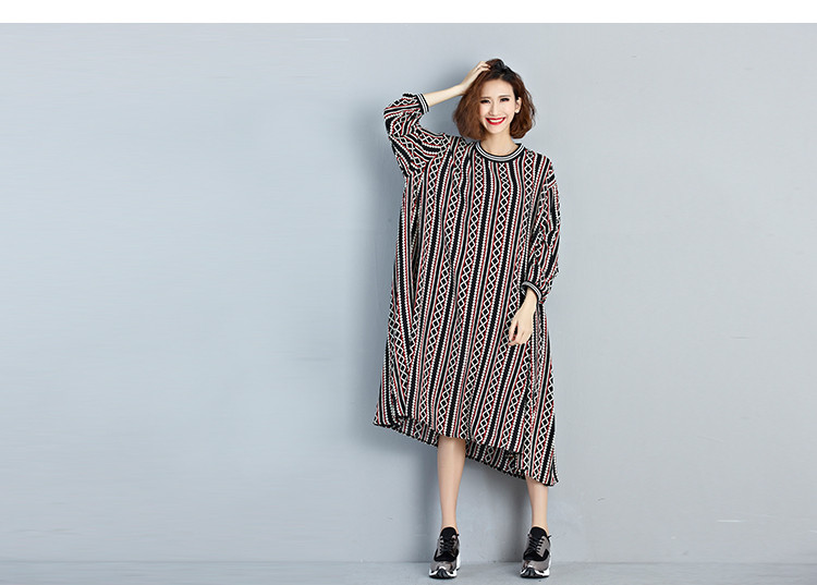 2018-Spring-Autumn-Women-Plus-Size-Dress-Round-Neck-Chiffon-Full-Sleeve-Maxi-Long-Dress-Casual-Loose-32772729186