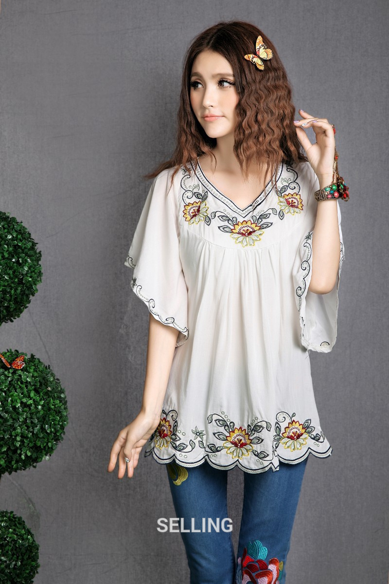 2018-Women-Cotton-Tops-Blouse-Tunic-Vestidos-Vintage-Mexican-Ethnic-Floral-Embroidery-Mini-Dresses-L-32318677571
