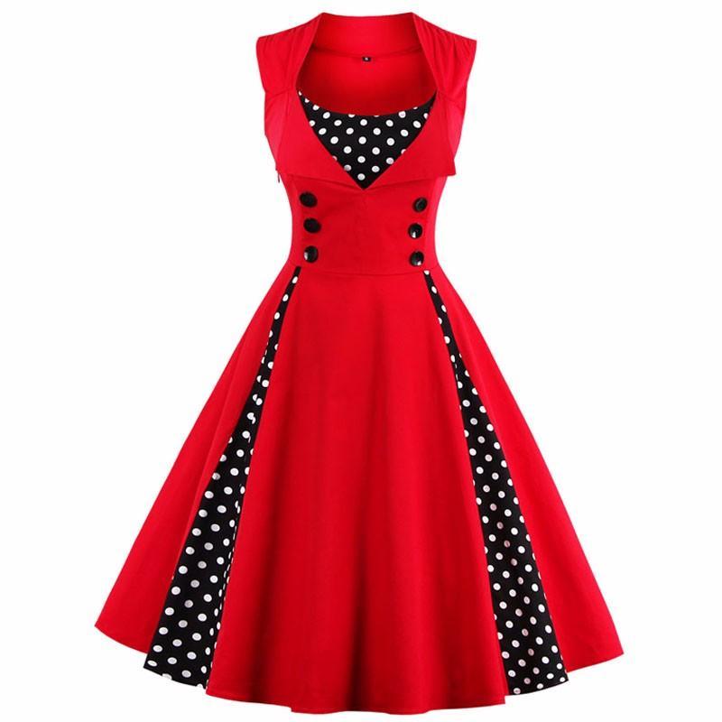 2018-Women-Dress-Summer-Robe-Vintage-Dress-Sleeveless-Slim-Rockabilly-Dot-Swing-Summer-female-Dresse-32776295512
