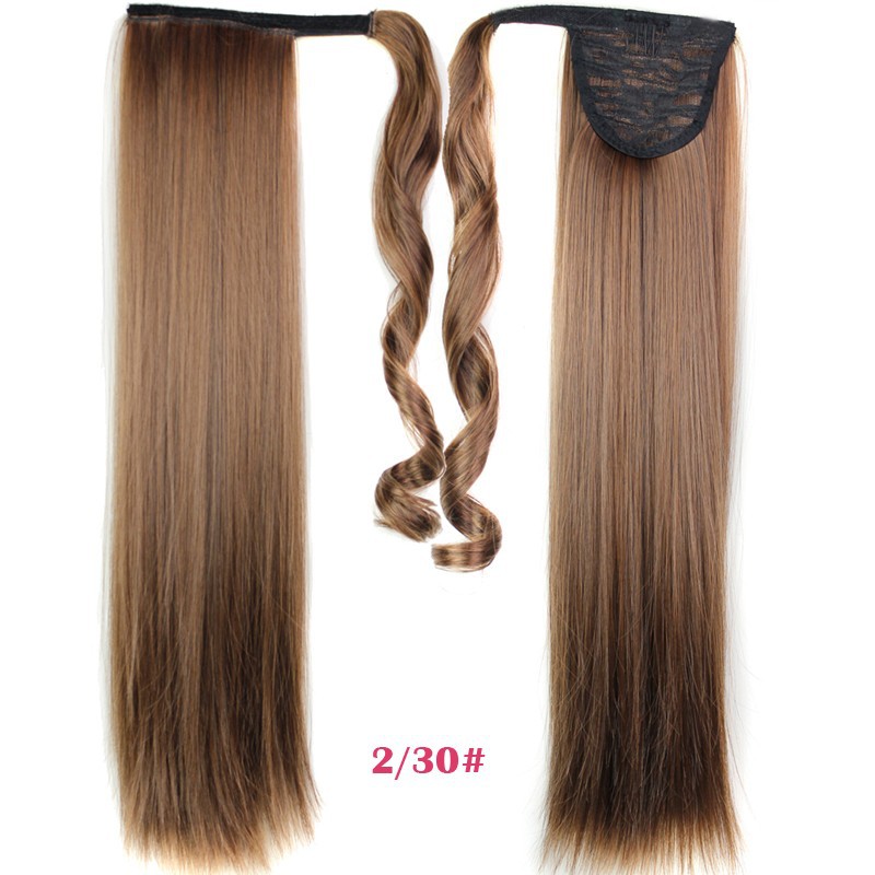 24inch-Black-Synthetic-Long-Straight-Clip-In-Ribbon-Ponytail-Hair-Extension-hairpiece-my-little-pony-32263632013