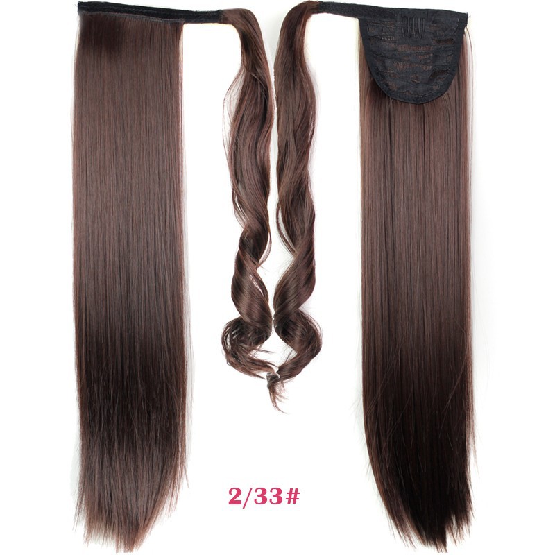 24inch-Black-Synthetic-Long-Straight-Clip-In-Ribbon-Ponytail-Hair-Extension-hairpiece-my-little-pony-32263632013