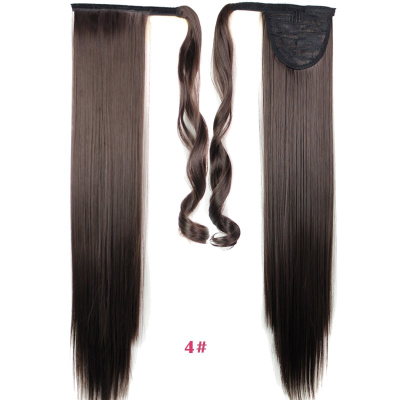 24inch-Black-Synthetic-Long-Straight-Clip-In-Ribbon-Ponytail-Hair-Extension-hairpiece-my-little-pony-32263632013
