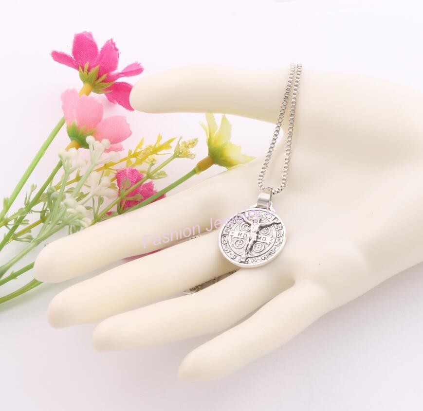 24x21mm-Antique-Silver-Saint-Jesu-Benedict-Nursia-Patron-Medal-Crucifix-Cross-Religious-Pendant-Neck-32651187264