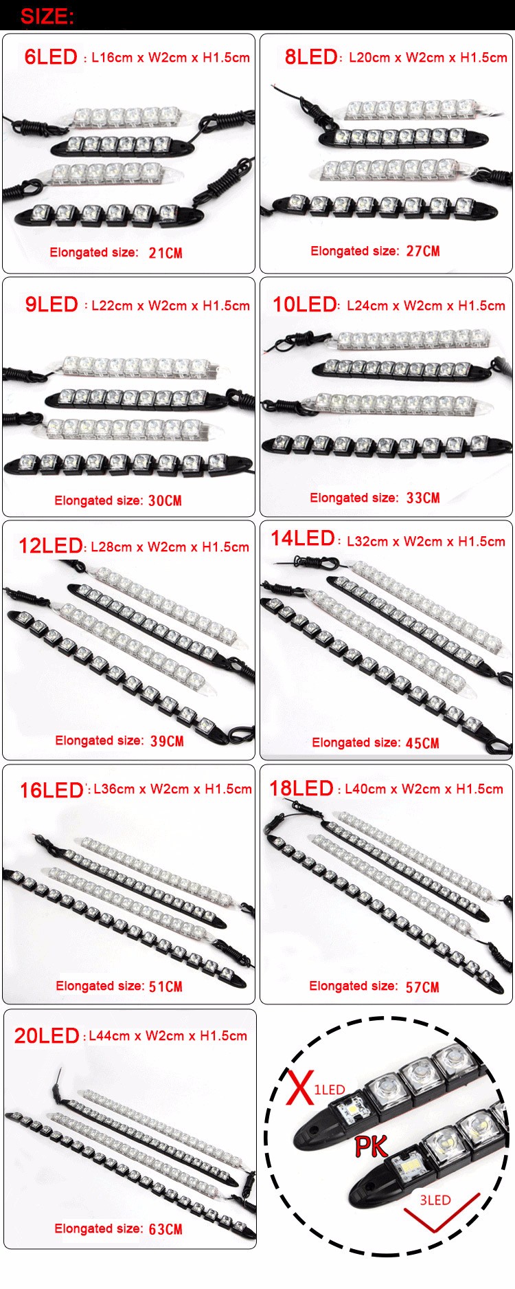 2X-12V--Universal-High-Power-12W-Bendable-12-LED-Waterproof-Flexible-DRL-Daytime-Running-Light-Fog-W-32662903590