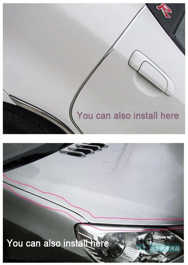 3metres-x-6MM-CHROME-TRIM-STRIP-BUMPER-AIR-VENT-GRILLE-SWITCH-RIM-MOULDING-quotUquot-STYLE-Auto-deco-32227032283