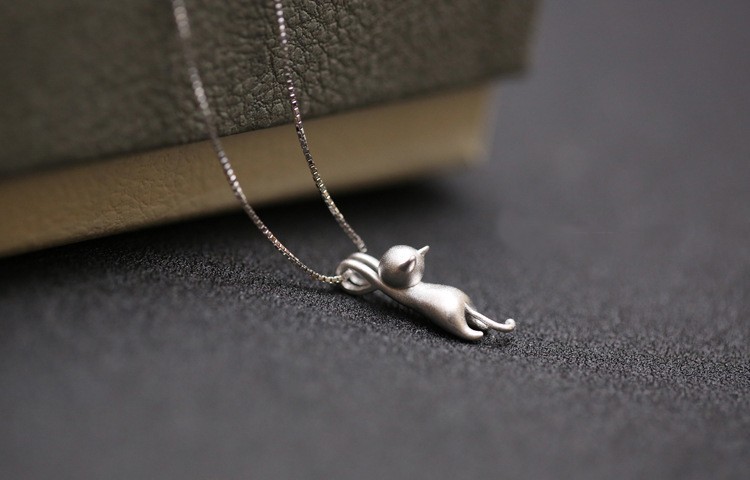925-Sterling-Silver-Necklaces-Cats-PendantsampNecklaces-Pure-Sterling-Silver-925-Kitty-Necklace-Jewe-32376546061