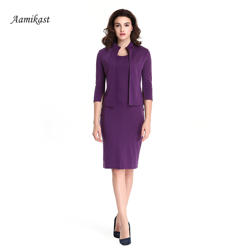 AAMIKAST-Autumn-Women-Dress-Hot-Sale-Celeb-2-PCS-Vintage-Retro-Tunic-Slim-Work-Business-Casual-Party-32547362186
