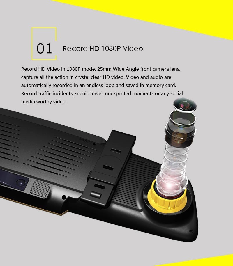 ANSTAR-Rearview-Mirror-Car-DVR-Dash-Cam-GPS-Navigation-686quot-Screen-Full-HD-1080P-Android-Parking--32691355385