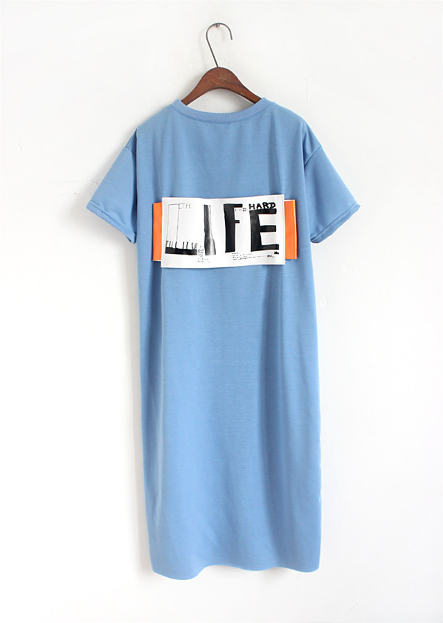 AUFYSO-Women-Dress-Summer-2017-Novelty-Harajuku-Zipper-Letter-Patchwork-Casual-Long-Dresses-Black-T--32631034204