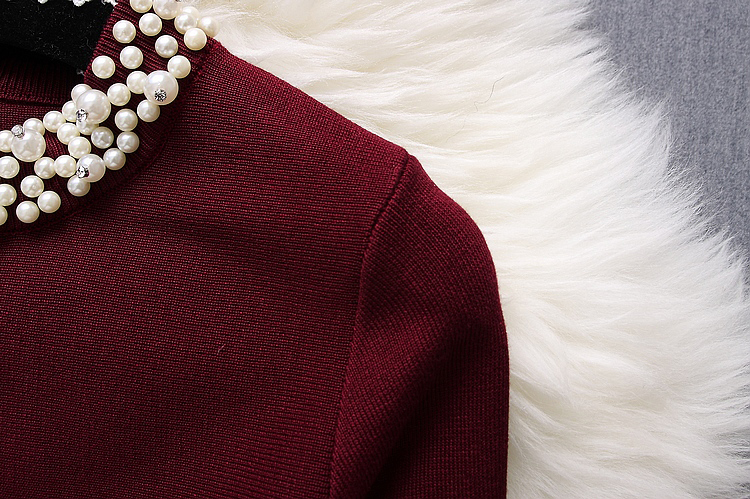 Alphalmoda-2017-Spring-Women-New-Pearl-Dress-Diamond-Decored-Beads-Collar-A-line-One-piece-Flounced--32789102311