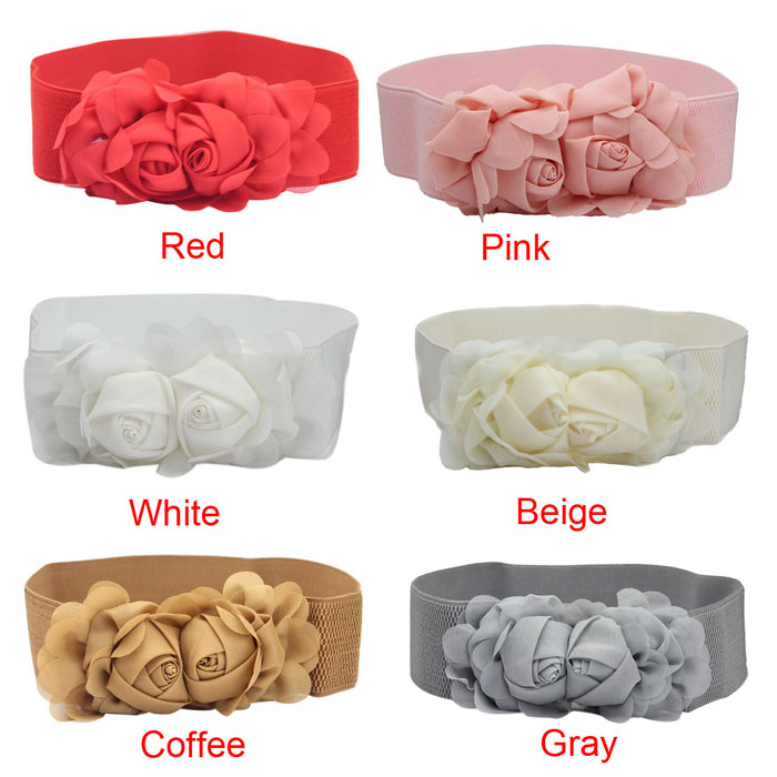 Amazing-Fashion-Double-Rose-Flower-Buckle-Elastic-Waist-Belt-Lady-Waistband-32262984748