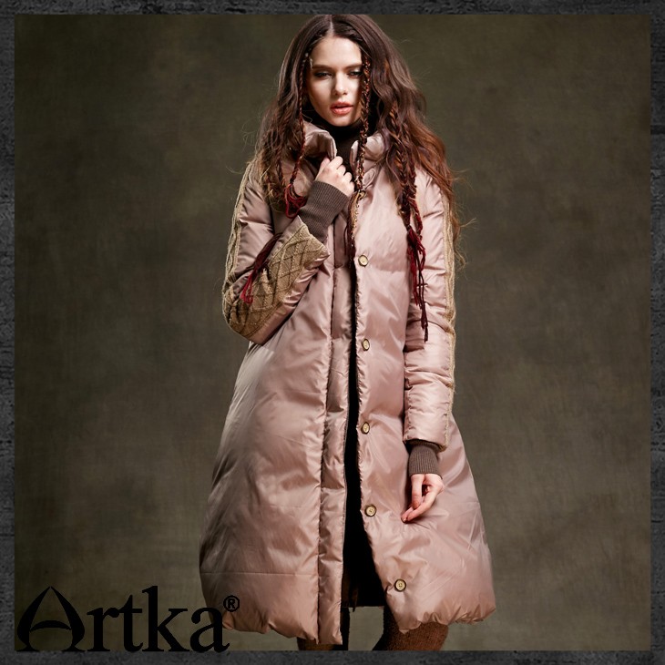 Artka-Women39s-2016-Winter-Long-Outerwear-90-Duck-Down-Coat-Long-Sleeved-Warm-Down-Coat-Warm-Long-Qu-32493792536