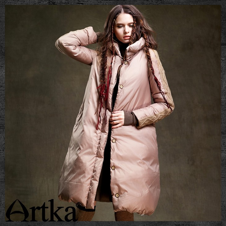 Artka-Women39s-2016-Winter-Long-Outerwear-90-Duck-Down-Coat-Long-Sleeved-Warm-Down-Coat-Warm-Long-Qu-32493792536
