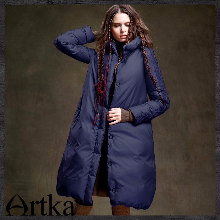 Artka-Women39s-2016-Winter-Long-Outerwear-90-Duck-Down-Coat-Long-Sleeved-Warm-Down-Coat-Warm-Long-Qu-32493792536