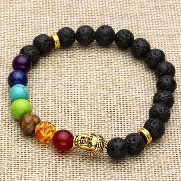 Ayliss-8mm-White-Stone-Black-Lava-Beads-7-Chakra-Healing-Balance-Buddha-bouddha-Bracelet-Yoga-Reiki--32573083590